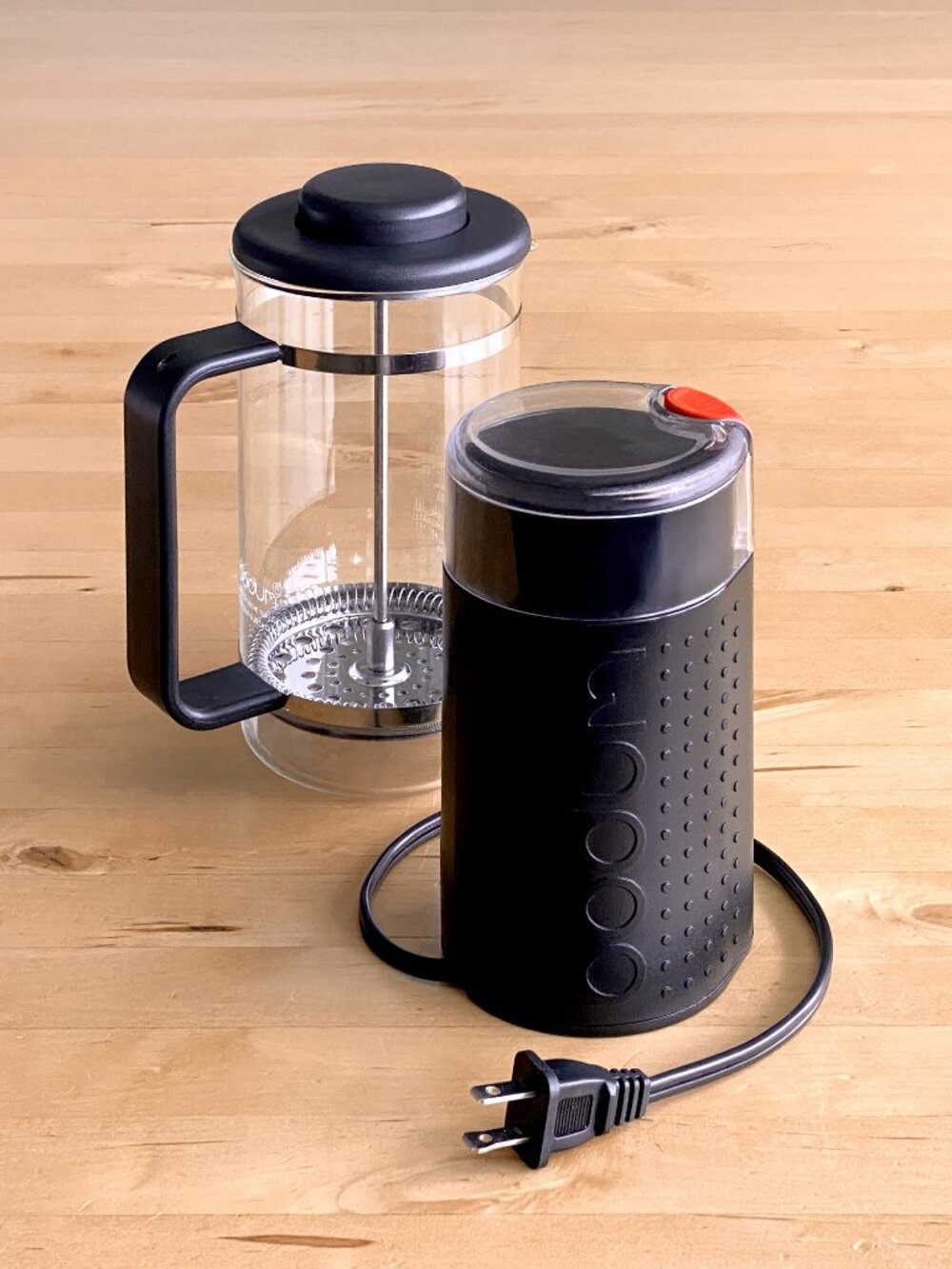 Vintage Bodum Bistro 8-cup French Press + Bistro Electric Grinder Set